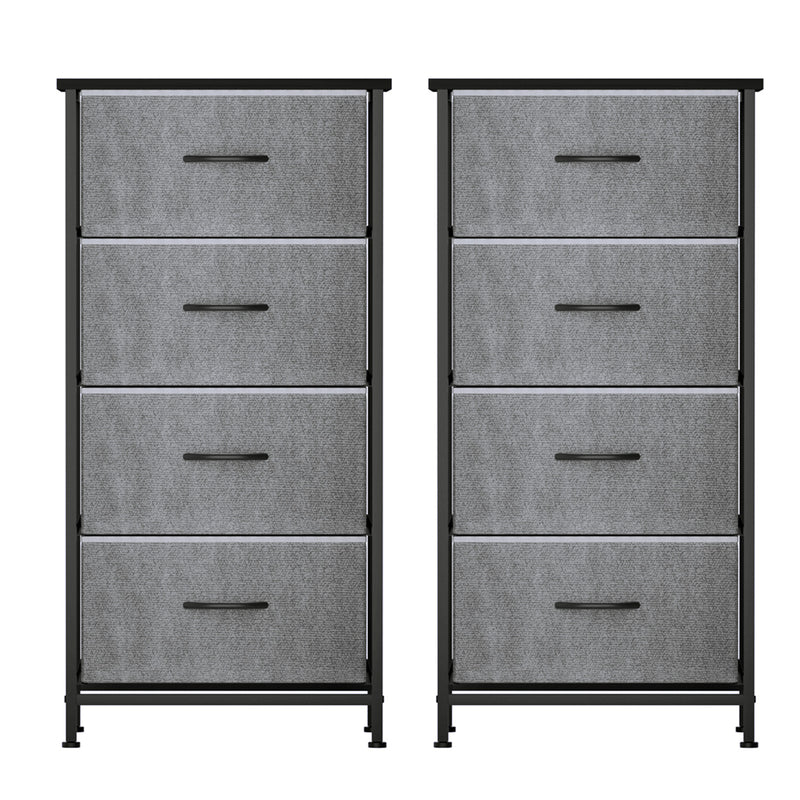 Artiss Set of 2 Chest of 4 Drawers Storage Dresser Tallboy Grey