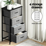 Artiss Set of 2 Chest of 4 Drawers Storage Dresser Tallboy Grey