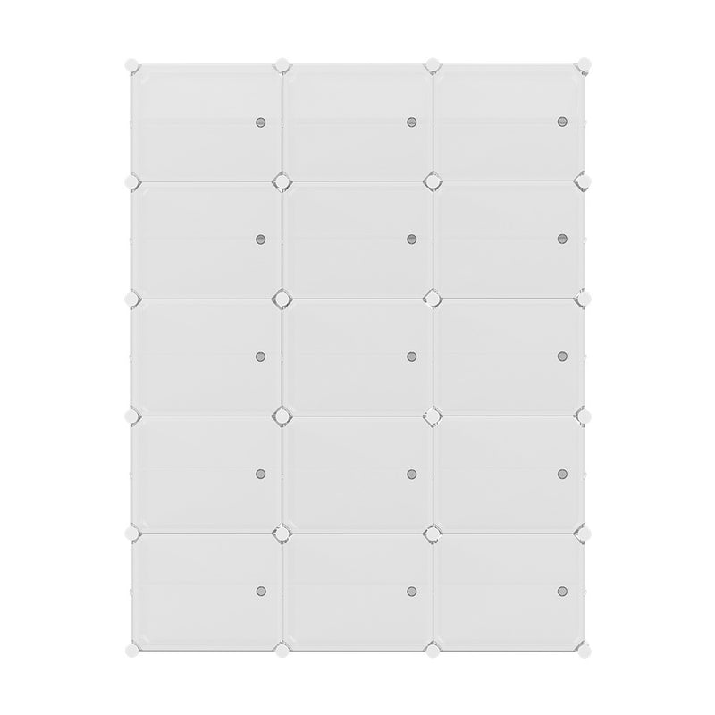 Artiss Shoe Rack Storage Cabinet DIY 15 Storage Cube Stackable White
