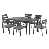 Gardeon Outdoor Dining Set 7 Piece Aluminum Table Chairs Setting Black