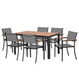 7PCS Outdoor Dining Set Table and Chairs | Patio Garden Furniture Bistro Set