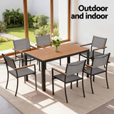 7PCS Outdoor Dining Set Table and Chairs | Patio Garden Furniture Bistro Set