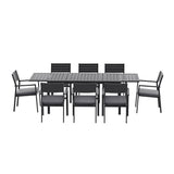 Gardeon Outdoor Dining Set 9PCS Aluminum Extendable Table Chairs Patio Furniture