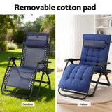 Sun Lounge Lounger Folding Camping Zero Gravity Chair Outdoor Furniture XL Blue