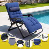 Sun Lounge Lounger Folding Camping Zero Gravity Chair Outdoor Furniture XL Blue