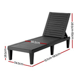 Sun Lounge Adjustable Recliner Patio Outdoor Furniture Lightweight Black