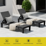Sun Lounge Adjustable Recliner Patio Outdoor Furniture Lightweight Black