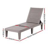Sun Lounge Adjustable Recliner Patio Outdoor Furniture Lightweight Brown