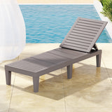 Sun Lounge Adjustable Recliner Patio Outdoor Furniture Lightweight Brown