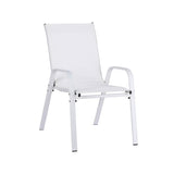 Gardeon 2PC Outdoor Dining Chairs Stackable Lounge Chair Patio Furniture White