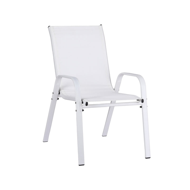 Gardeon 6PC Outdoor Dining Chairs Stackable Lounge Chair Patio Furniture White