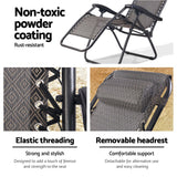 Gardeon Zero Gravity Chair Folding Outdoor Recliner Adjustable Sun Lounge Camping Beige