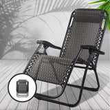 Gardeon 2PC Zero Gravity Chair Folding Outdoor Recliner Adjustable Sun Lounge Camping Grey