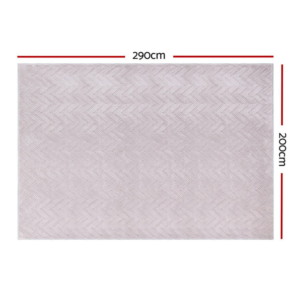 Artiss Rug 200x290cm Area Rug Washable Mat Large Carpet Microfiber Ripple