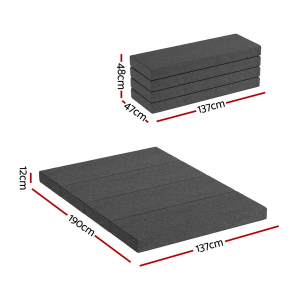Giselle Bedding Foldable Mattress Folding Foam Mattresses Portable Mat Double