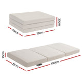 Giselle Bedding Foldable Mattress Fleece Portable 3-fold Folding Foam Mattresses
