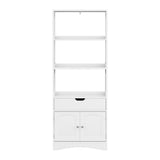 Artiss Bathroom Floor Storage Cabinet with 2 Drawers 3 Open Shelves 2 Doors White