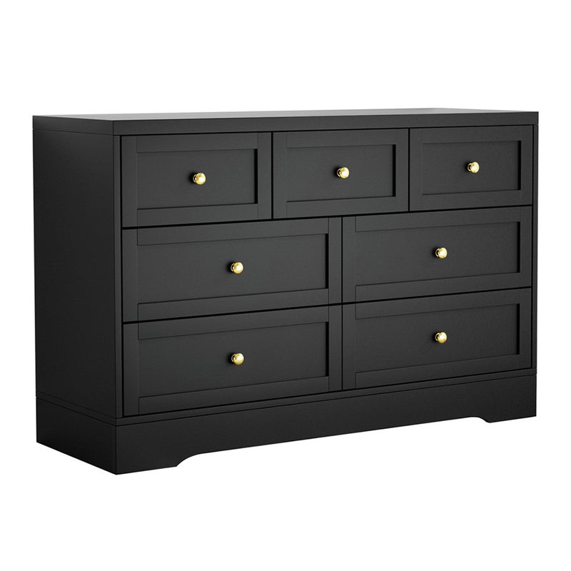 Artiss 7 Chest of Drawers Dresser Table Black
