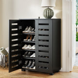 Artiss Shoe Rack Storage Cabinet 20 Pairs 5-tier Black Alster