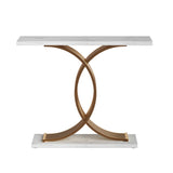 Artiss Console Table Marble Effect White&Gold