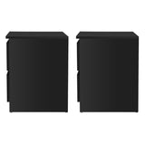 Artiss 2x Bedside Table 2 Drawers - PEPE Black