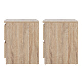 Artiss 2x Bedside Table 2 Drawers - PEPE Oak