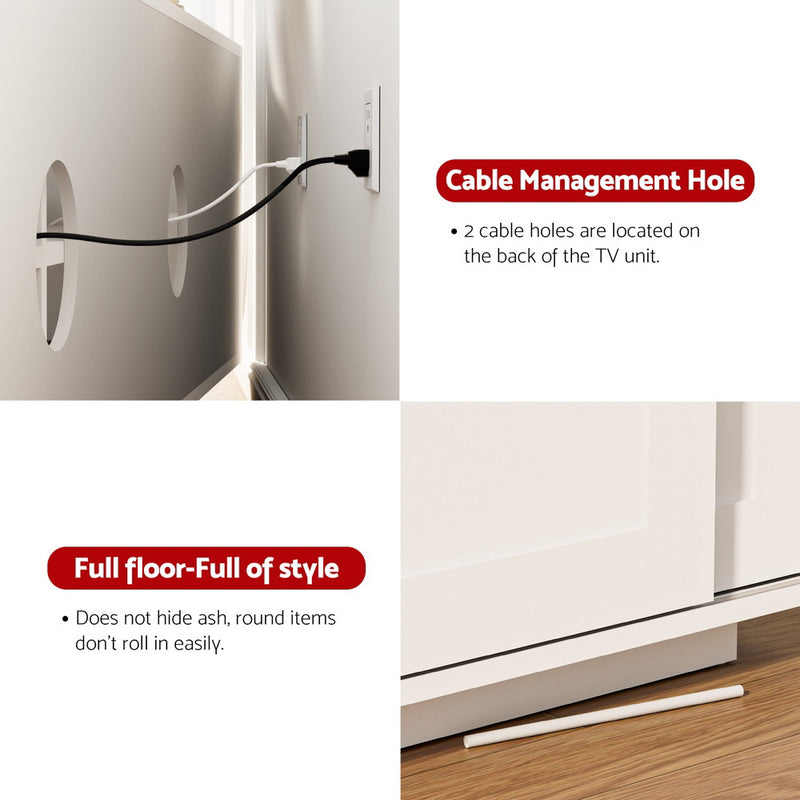 Artiss TV Unit Entertainment Unit Storage Cabinet 160cm White