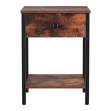 Artiss Bedside Table Nightstand 1 Drawer Shelves Walnut