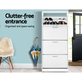 Artiss Shoe Rack Cabinet 60 Pairs 4 Doors - White