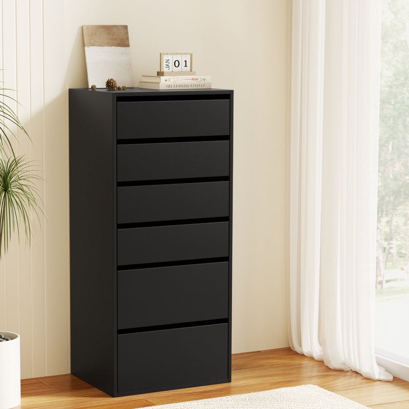 Artiss 6 Chest of Drawers Dresser Tallboy Black