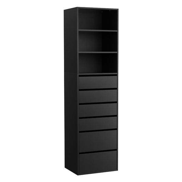Artiss 6 Chest of Drawers Tallboy Cabinet Black