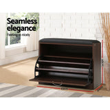 Artiss Shoe Rack Cabinet Bench15 Pairs Walnut Kyla