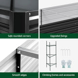 Green Fingers Raised Garden Bed 2 Pcs 210x90cm Planter Box Container Galvanised Metal Outdoor