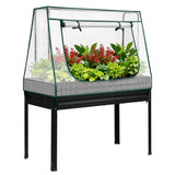 Elevated Metal Garden Bed Kit with Mini Greenhouse Cover - 116x60cm