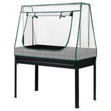 Elevated Metal Garden Bed Kit with Mini Greenhouse Cover - 116x60cm
