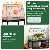 Elevated Metal Garden Bed Kit with Mini Greenhouse Cover - 116x60cm