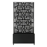 Mobile Planter Box Garden Bed with Trellis Privacy Screen & Lockable Wheels for Climbing Plants