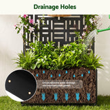 Mobile Planter Box Garden Bed with Trellis Privacy Screen & Lockable Wheels for Climbing Plants