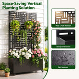 Mobile Planter Box Garden Bed with Trellis Privacy Screen & Lockable Wheels for Climbing Plants