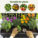 Mobile Planter Box Garden Bed with Trellis Privacy Screen & Lockable Wheels for Climbing Plants
