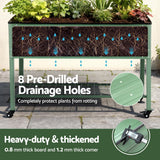 Elevated Raised Garden Bed Kit Mobile w/ Locking Wheels & Storage Shelf 100KG Max Load 115x60x81cm | Galvanized Steel, Portable Green Organizer for Seniors, Patio, Balcony, Vegetables