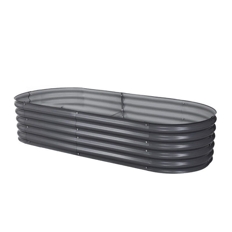 Green Fingers Garden Bed 160X80X42cm Oval Planter Box Raised Container