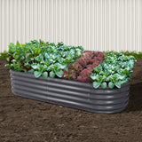 Green Fingers Garden Bed 160X80X42cm Oval Planter Box Raised Container