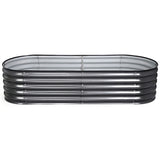 Green Fingers 4 Pcs Raised Garden Bed Kit Oval Galvanized Steel Planter Boxes 160x80x42cm, Heavy Duty Metal Elevated Garden Bed for Vegetables Flowers Herbs, with Safety Edging, Gloves & Pegs Included