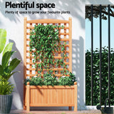 Green Fingers 2X Garden Bed Wooden 64x35x115cm Planter Raised Box Container Trellis