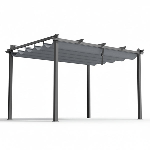 Instahut Gazebo Outdoor Garden Pergola Aluminium Frame Adjustable Canopy 3x4m Grey