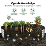Raised Garden Bed Galvanised Oval Metal Planter Box Large Outdoor 120x60x30cm Silver