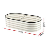 Raised Garden Bed 2 Pack Galvanised Planter Box Rust Resistant 120x60x30cm White