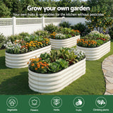 Raised Garden Bed 2 Pack Galvanised Planter Box Rust Resistant 120x60x30cm White