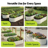 Raised Garden Bed 2 Pack Galvanised Planter Box Rust Resistant 120x60x30cm White